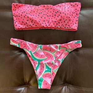 Zaful bandeau watermelon bikini
